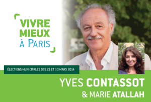 bannière avec portraits de Yves Contassot et Marie Atallah, têtes de liste EELV dans le 13E arrondissement